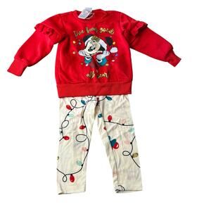 Toddler Girl 2T Disney Minnie Mouse Christmas Sweatshirt Set